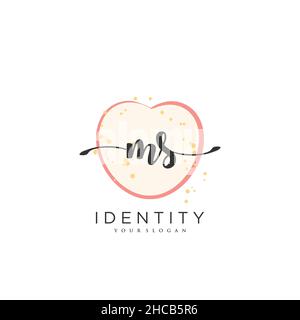 MS Handwriting logo vector art of initial signature, wedding, fashion, jewerly, boutique, floral and botanical with creative template for any company Stock Vector