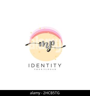 MP Handwriting logo vector art of initial signature, wedding, fashion, jewerly, boutique, floral and botanical with creative template for any company Stock Vector