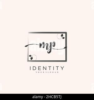 MP Handwriting logo vector art of initial signature, wedding, fashion, jewerly, boutique, floral and botanical with creative template for any company Stock Vector
