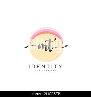 MT Handwriting logo vector art of initial signature, wedding, fashion, jewerly, boutique, floral and botanical with creative template for any company Stock Vector