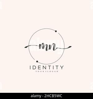 MN Handwriting logo vector art of initial signature, wedding, fashion, jewerly, boutique, floral and botanical with creative template for any company Stock Vector
