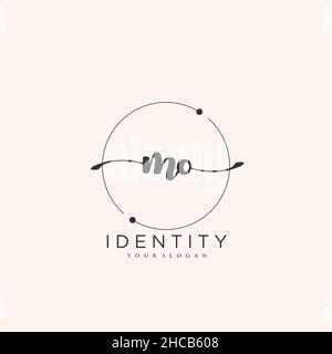 MO Handwriting logo vector art of initial signature, wedding, fashion, jewerly, boutique, floral and botanical with creative template for any company Stock Vector