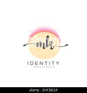 MK Handwriting logo vector art of initial signature, wedding, fashion, jewerly, boutique, floral and botanical with creative template for any company Stock Vector
