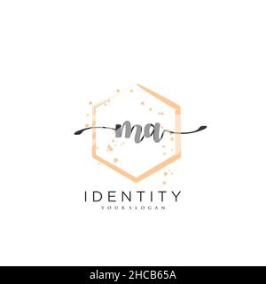 MA Handwriting logo vector art of initial signature, wedding, fashion, jewerly, boutique, floral and botanical with creative template for any company Stock Vector