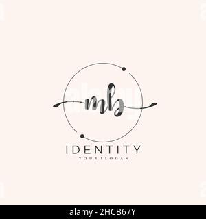 MB Handwriting logo vector art of initial signature, wedding, fashion, jewerly, boutique, floral and botanical with creative template for any company Stock Vector