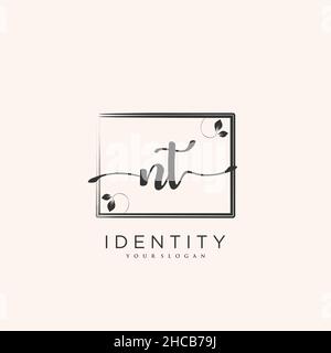 NT Handwriting logo vector art of initial signature, wedding, fashion, jewerly, boutique, floral and botanical with creative template for any company Stock Vector