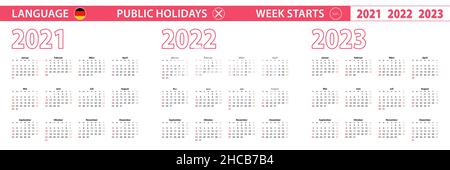 Calendar 2022 in Germany language with public holidays the country of German  in year 2022. Week starts from Monday. Vector Illustration Stock Vector  Image & Art - Alamy