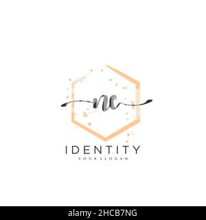 NE Handwriting logo vector art of initial signature, wedding, fashion, jewerly, boutique, floral and botanical with creative template for any company Stock Vector