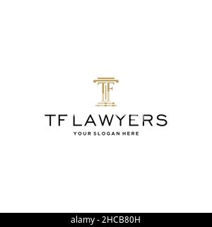 Modern Letter Mark Initial TF LAWYERS logo design Stock Vector