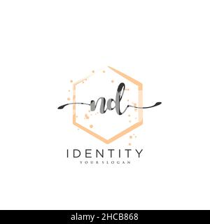ND Handwriting logo vector art of initial signature, wedding, fashion, jewerly, boutique, floral and botanical with creative template for any company Stock Vector