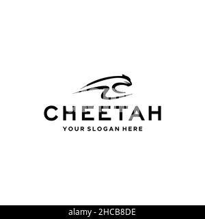 Minimalist CHEETAH Animals Mammal Logo design Stock Vector