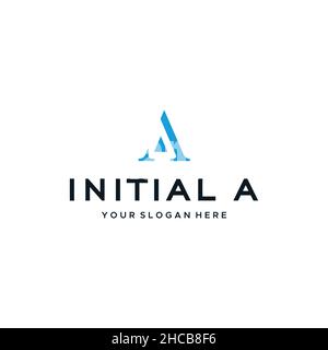 Flat Letter Mark INITIAL A Lettering logo design Stock Vector