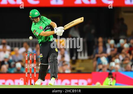 Brisbane, UK. 27th Dec, 2021. Hilton Cartwright of the Melbourne Stars misses the ball Credit: News Images /Alamy Live News Stock Photo