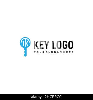 Minimalist Colorful Letter Mark KEY Logo design Stock Vector