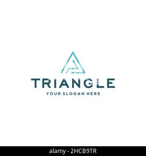 Minimalist Abstract TEIANGLE Line Art logo design Stock Vector