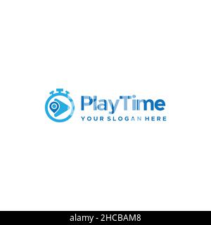Modern Colorful Play Time Pin Location Logo design Stock Vector