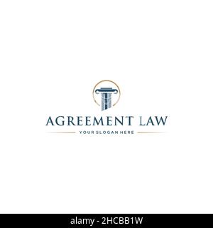 Modern Colorful AGREEMENT LAW Hand logo design Stock Vector