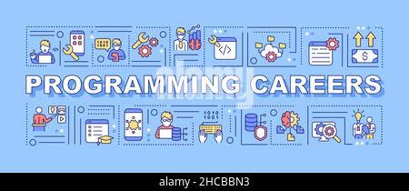 Programming career word concepts blue banner Stock Vector