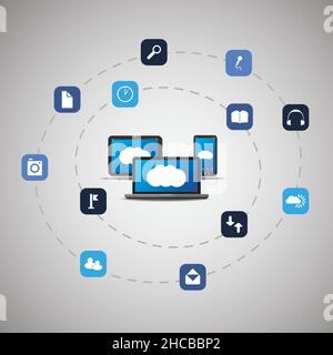 Cloud Computing Concept Illustration Stock Vector