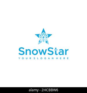 Modern Colorful Snow Star Crystal Logo design Stock Vector