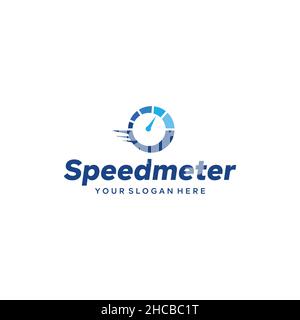 Modern Colorful Speed meter indicator Logo design Stock Vector