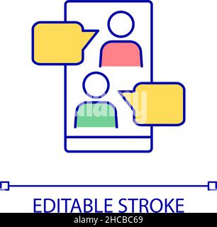 Instant messaging app RGB color icon Stock Vector
