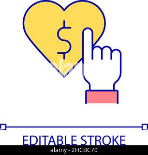 Donate creator you like RGB color icon Stock Vector