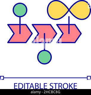 Long distance RGB color icon Stock Vector