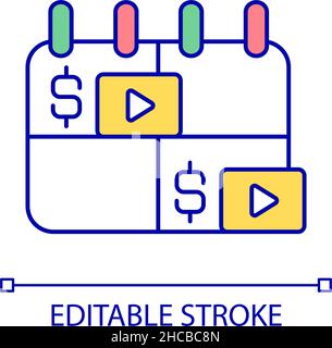 Regular content distribution RGB color icon Stock Vector