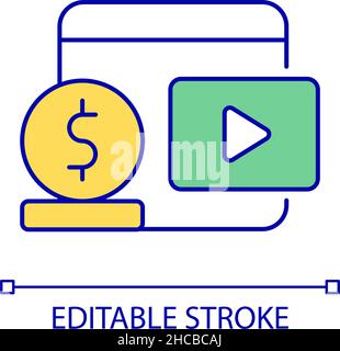 Buy video content RGB color icon Stock Vector