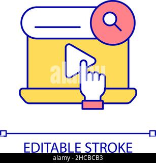 Search video online RGB color icon Stock Vector