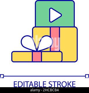 Gift subscription RGB color icon Stock Vector