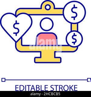 Monetize content RGB color icon Stock Vector