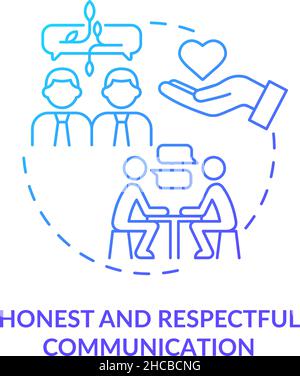 Honest and respectful communication blue gradient concept icon Stock Vector