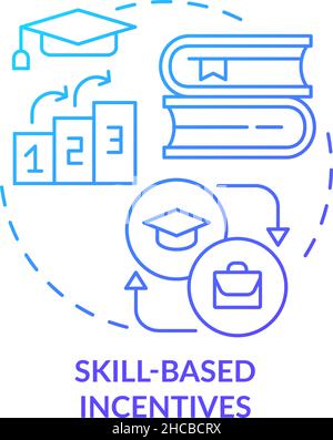 Skill-based incentives blue gradient concept icon Stock Vector