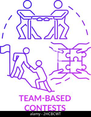 Team-based purple gradient contests concept icon Stock Vector