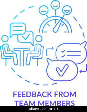 Feedback from team members blue gradient concept icon Stock Vector
