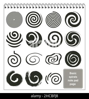 Spirals design elements vector basic collection Stock Vector