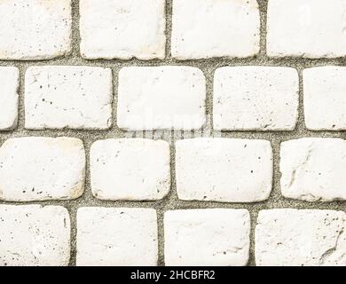 Stonewall background - Concrete and tiles seamless composition for construction Stock Photo