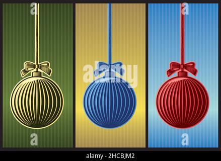 Christmas tree ball in vector woodcut style. Solid colors and easy layers Stock Vector