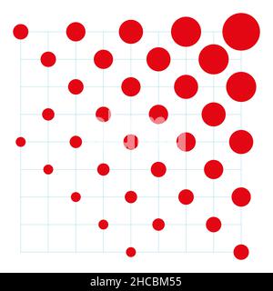vector gradient dots arrow with grid Stock Vector