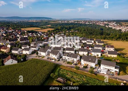 Germany, Baden-Wurttemberg, Waiblingen, Aerial view of new suburban houses Stock Photo