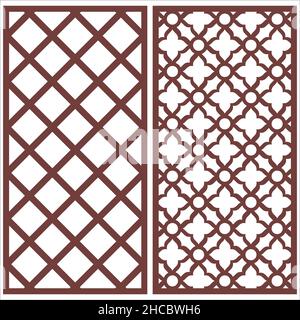 Jali design for graphic and plywood, partition, foam, acrylic and CNC machine cutting. Stock Vector