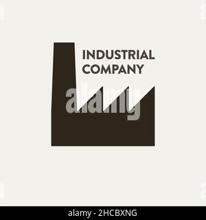 Vector flat and solid industrial corporate sign or logo Stock Vector