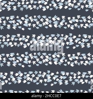 Vector grey dinosaur footprints textured stripes repeat pattern. Perfect for textile, giftwrap and wallpaper. Stock Vector