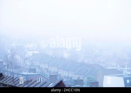 Fog in London Boxing Day 2021 Stock Photo