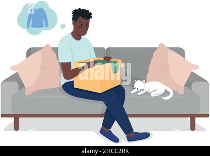 Buyer with wrong order semi flat color vector character Stock Vector