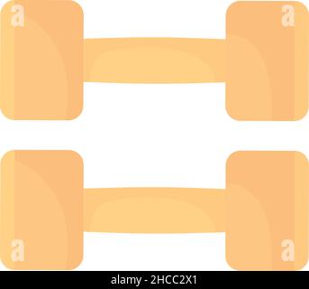 Yellow barbells semi flat color vector object Stock Vector