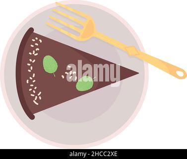 Cake piece semi flat color vector object Stock Vector