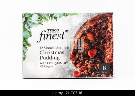 Tesco Finest Christmas Pudding Stock Photo